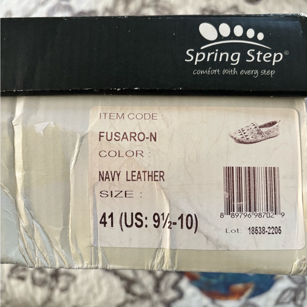 New Spring Step Fusaro Navy Leather Slip-On Flats 41 - Picture 8 of 8